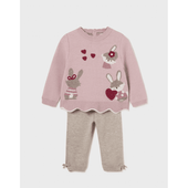 Mayoral Baby Girl Pink Knitted Trouser Set